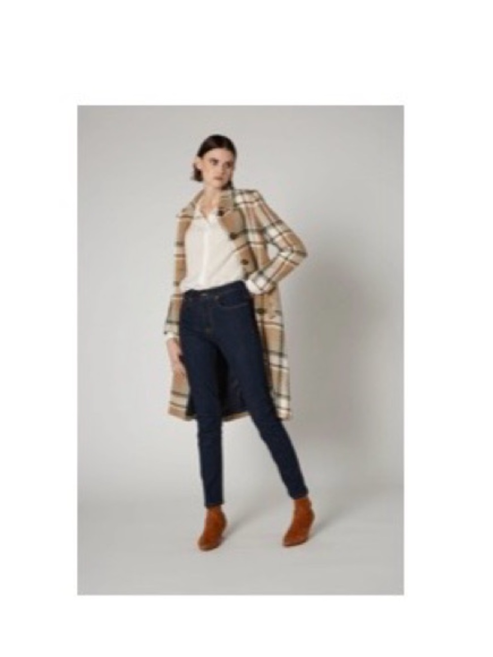 RUTI. TOUCH OF NEON PLAID COAT